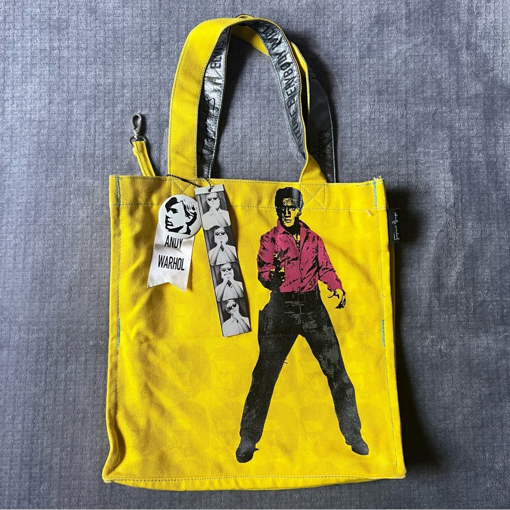 VTG Andy Warhol Elvis Presley Canvas Bag Tote Pop Art Signature Deadstock 60’